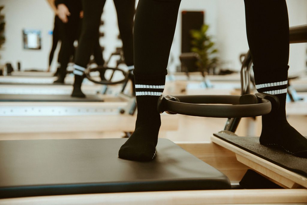 Reformer detail with magic circle at YA FIT Pilates