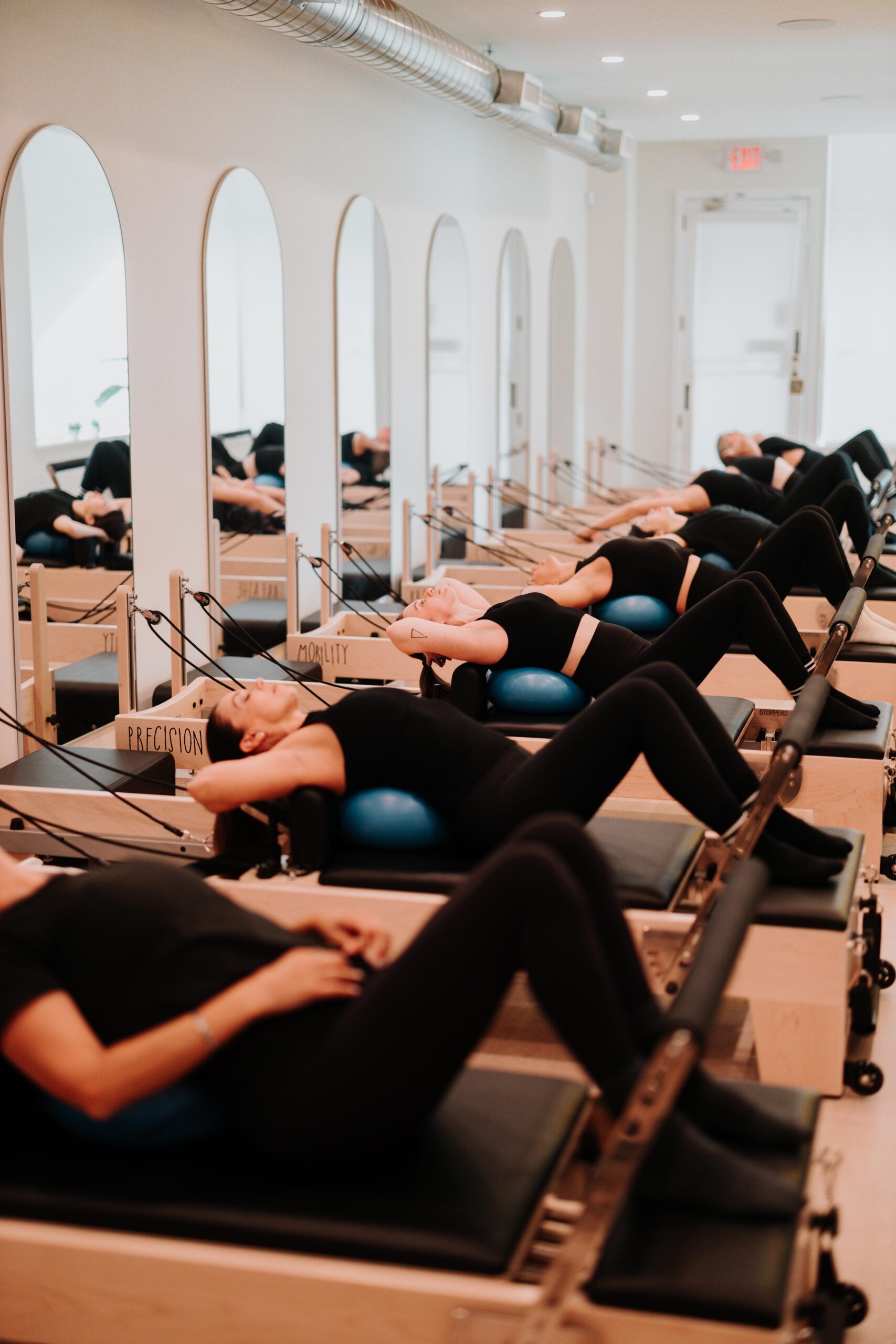 YA FIT Pilates reformer class in session at Tarzana studio